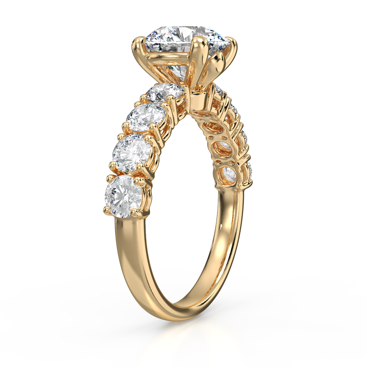 Anillo de compromiso con diamantes lateralesd